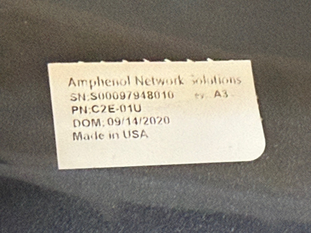 Amphenol Telect C2E-01U Fiber Distribution Chassis 1RU Base 12 modules patch