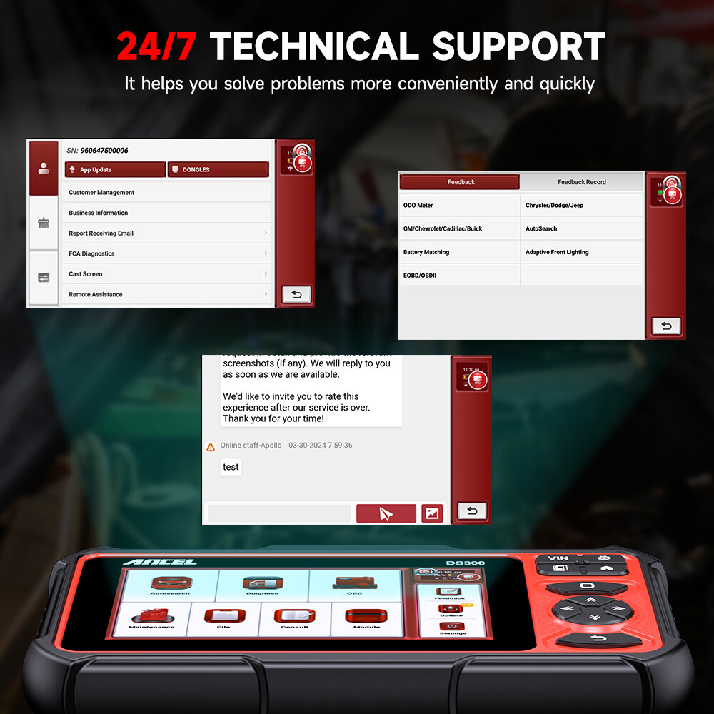 ANCEL DS300 OBD2 Scanner Car Diagnostic Tool All System ECU Coding Active Test