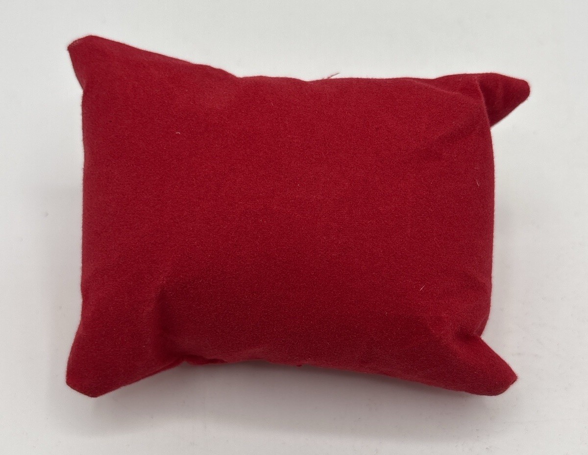 Watch Display Pillows Set of 3 Red & Black Velvet & White Felt Jewelry Cushion