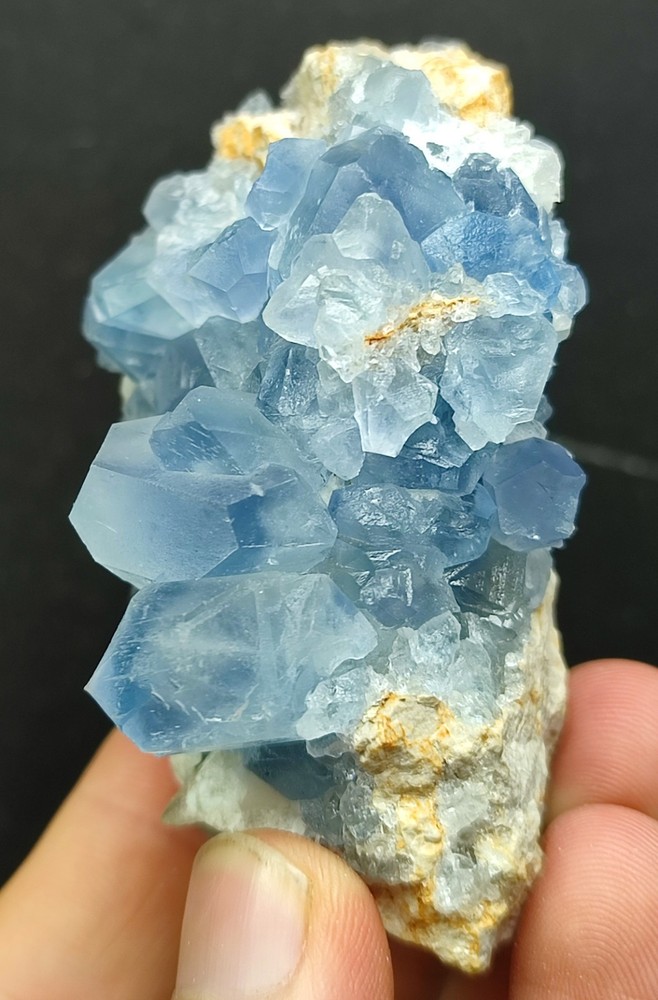 175g.Outstanding Blue Celestine Cluster With Calcite Having Nice Luster From Afg