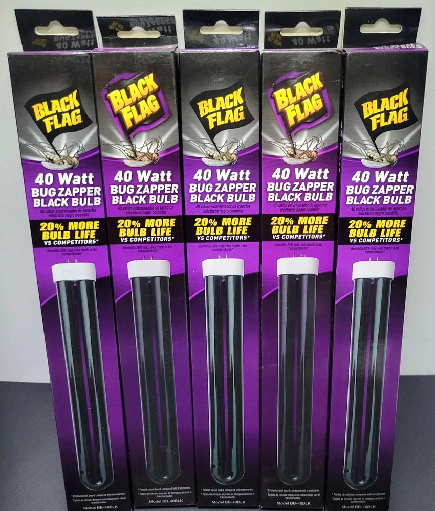 5-Pack BLACK FLAG 40 Watt Bug Zapper Replacement Black Bulbs Model BB-40BLK