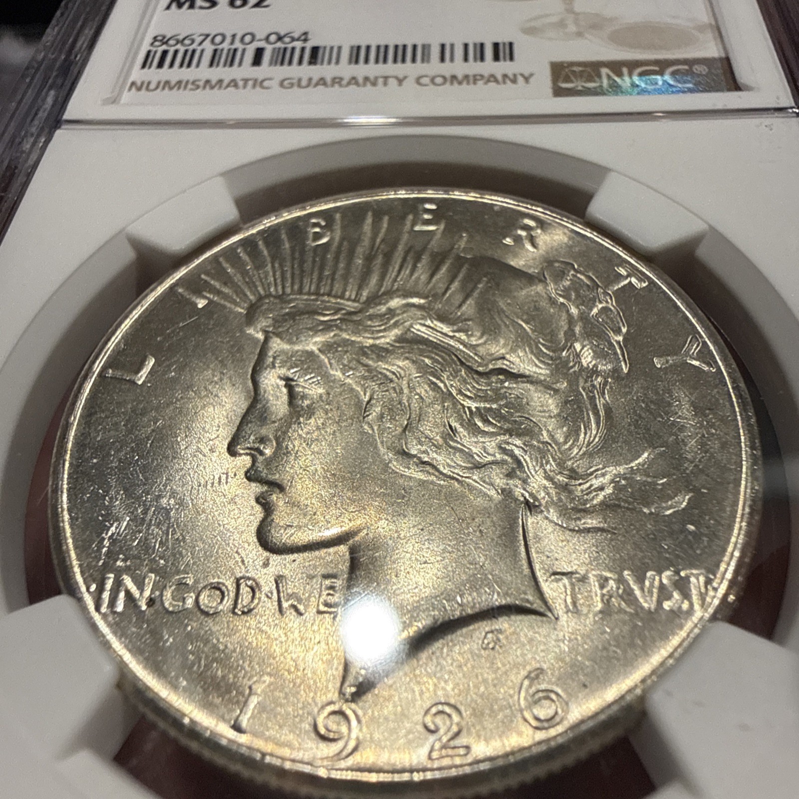 1926-S Peace Dollar NGC MS 62 ** Semi-Better Date San Francisco Issue!