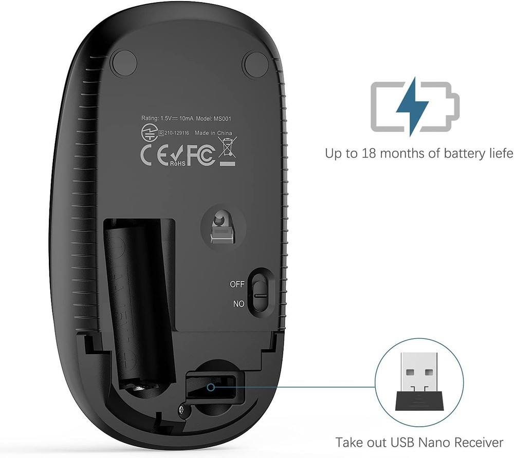 Slim wireless computer mouse.