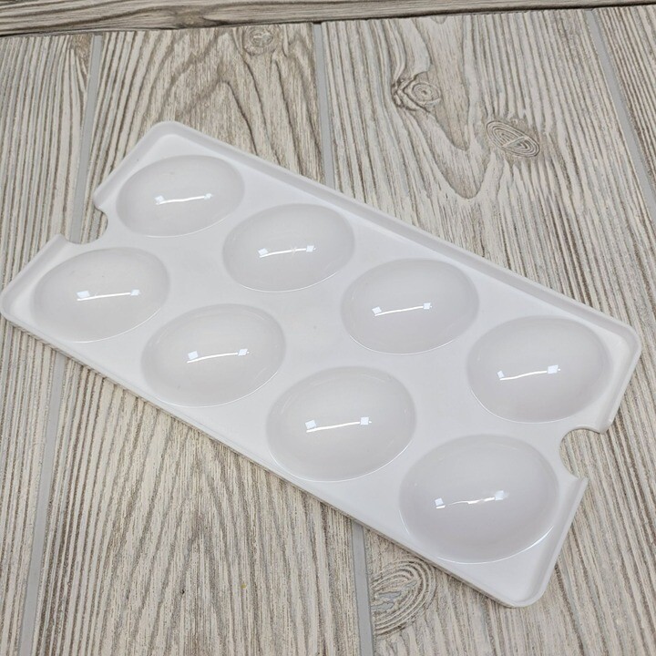 2 Tupperware White Plastic Replacement Deviled Egg Tray Carrier Insert 665 Vtg