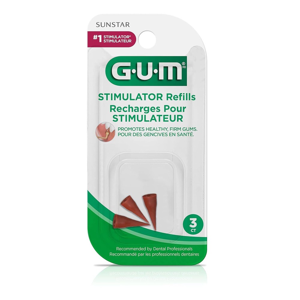 GUM Stimulator Rubber Tip Refills, 3 Count