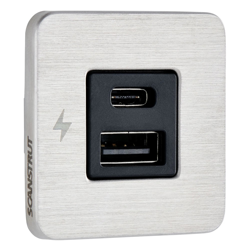 Scanstrut SC-TILE-11 USB-A/USB-C Interior Charging Socket 12/24V SS Bezel