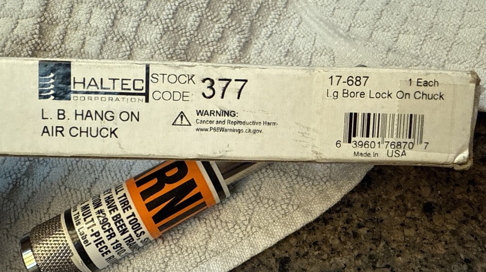 Haltec 377 Large Bore Lock On Air Chuck Solid Brass Core for Large Valves