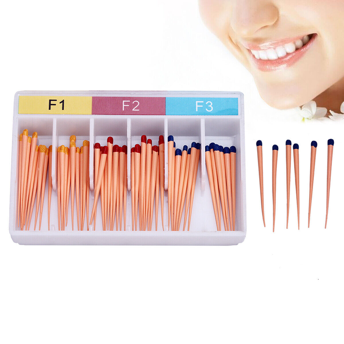 AZDENT Dental Endodontic Gutta Percha Points Endo Root Canal GP F1.F2.F3