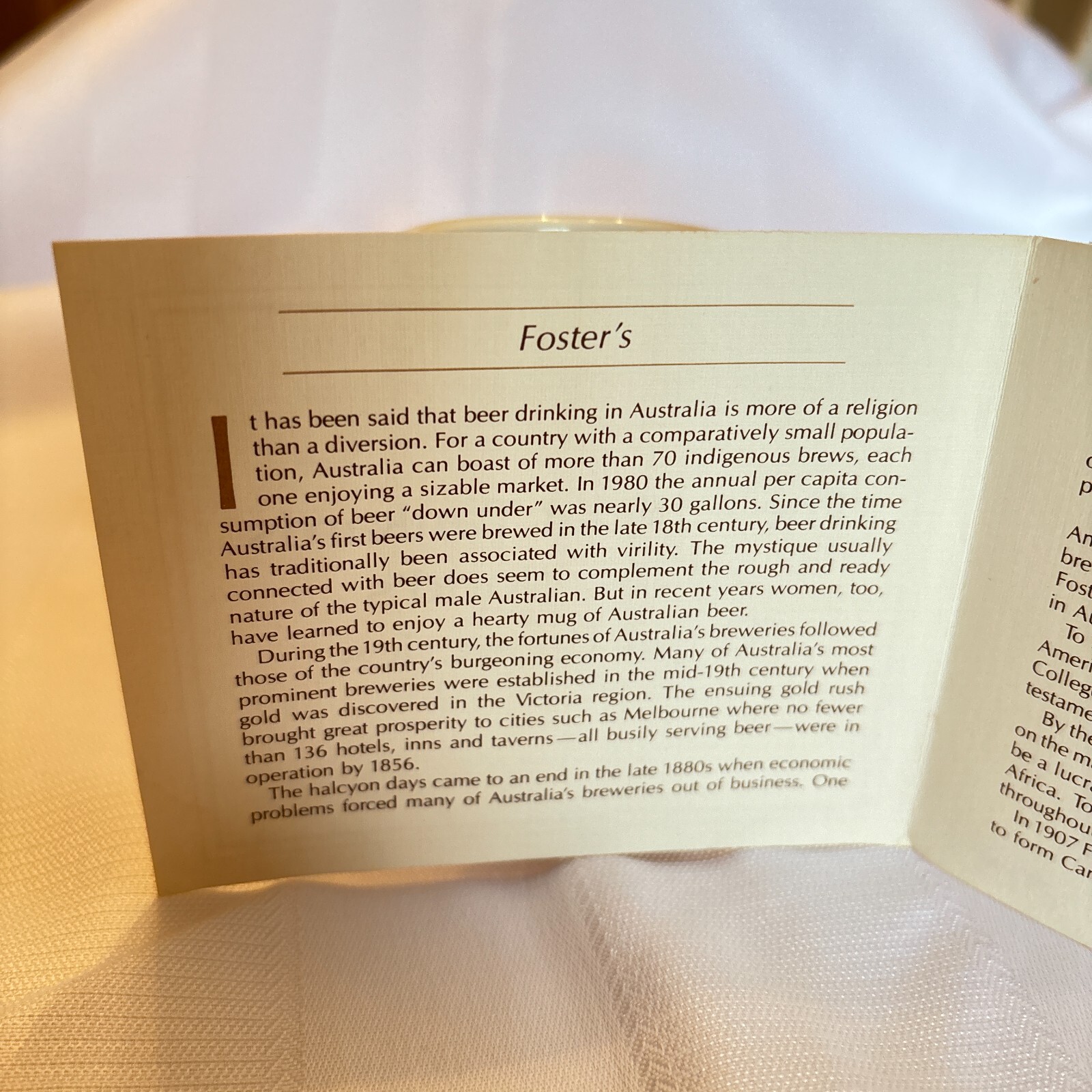 Fosters Lager Tankards of the World's Great Beers 1981 Franklin Mint Porcelain