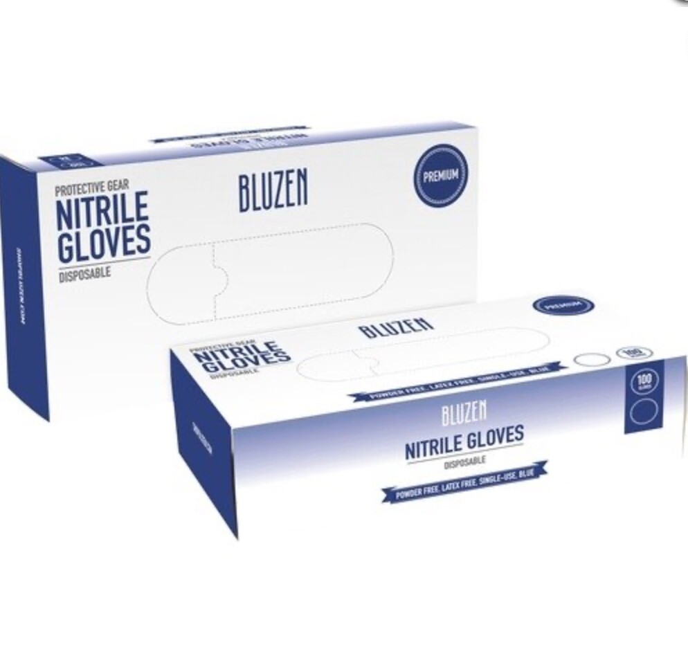 Medium Blue Nitrile Protective Gloves Case 1000 gloves / 10 boxes