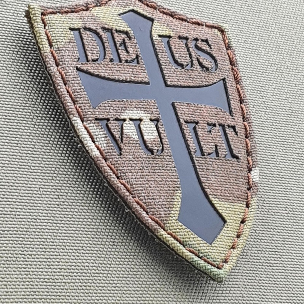 IR deus vult crusader cross shield multicam DEVGRU tactical morale patch