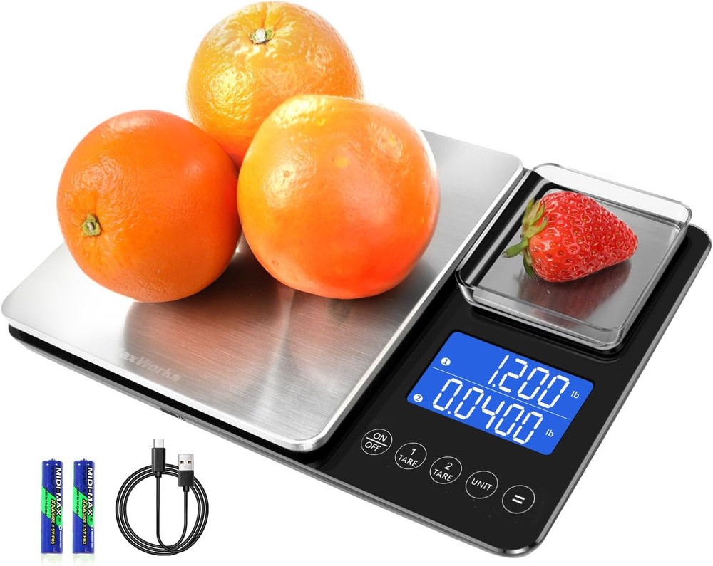 Precision Dual Platform Kitchen Scale Measure Bulk and Fine Ingredients Simultan