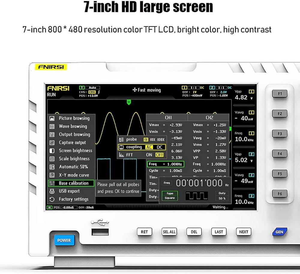 Real-Time Sampling Oscilloscope, 100MHz Bandwidth, Cursor Measurement Function
