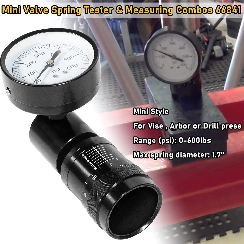 66841 Mini Valve Spring Tester Micrometer Spring Checker for Vise Arbor Press