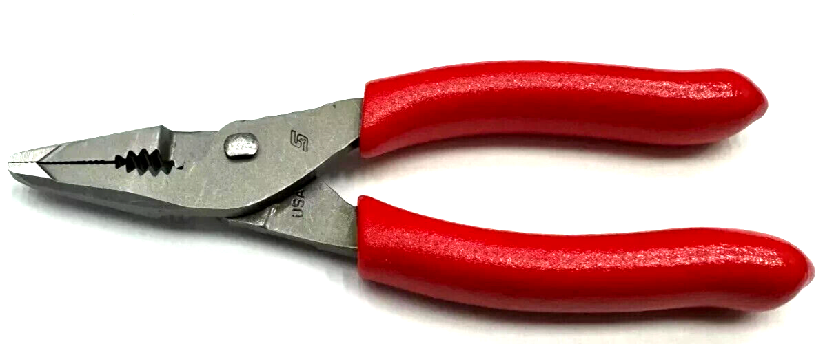 SNAP ON TOOLS USA RED 5" Soft Grip Mini Long Nose Slip Joint Pliers LN44BCF NEW