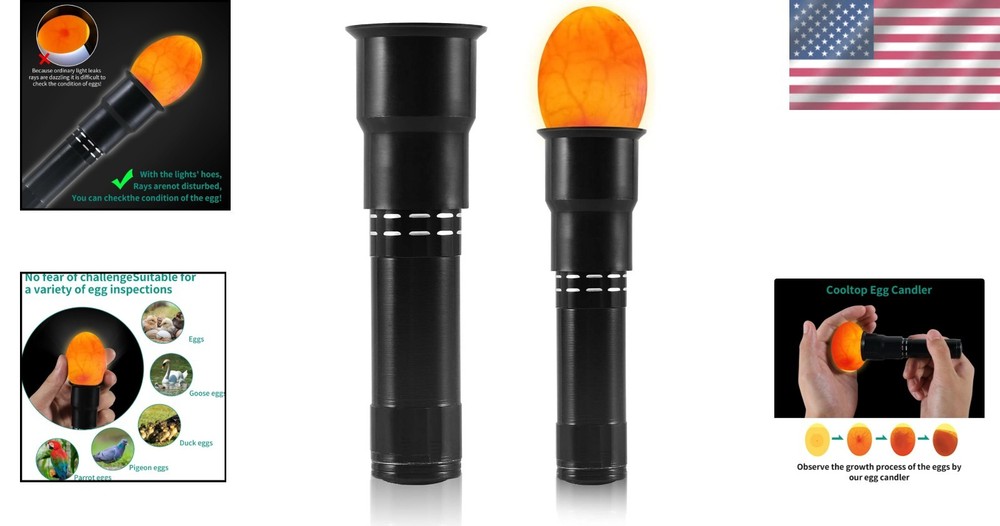 Shock-Proof Lightweight Egg Candler - Perfect for Observing Embryo Development