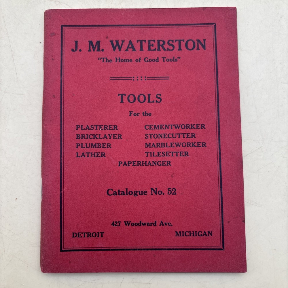 J. M. Waterson Tools Catalog No 52