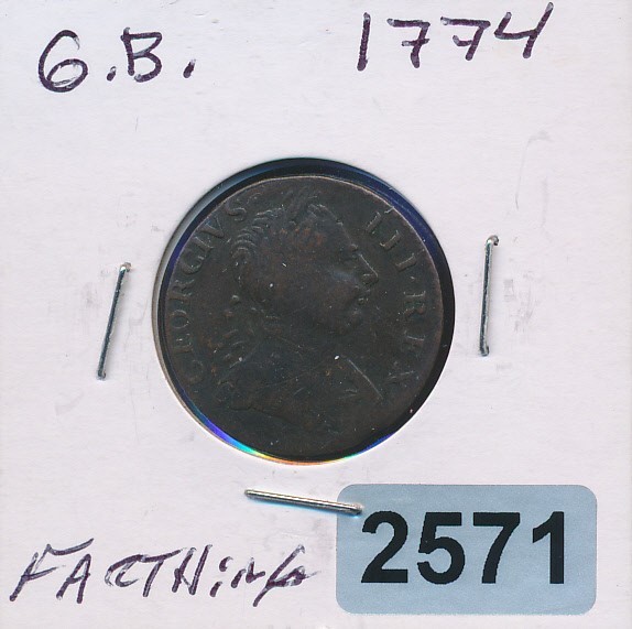 GREAT BRITAIN - 1744  - FARTHING - #2571