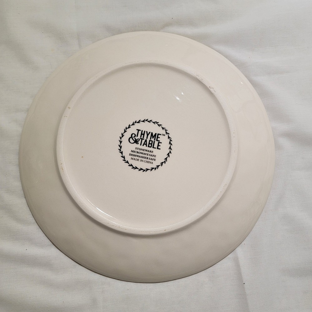Thyme & Table Dinnerware Black & White Medallion Stoneware Salad Plate 8"