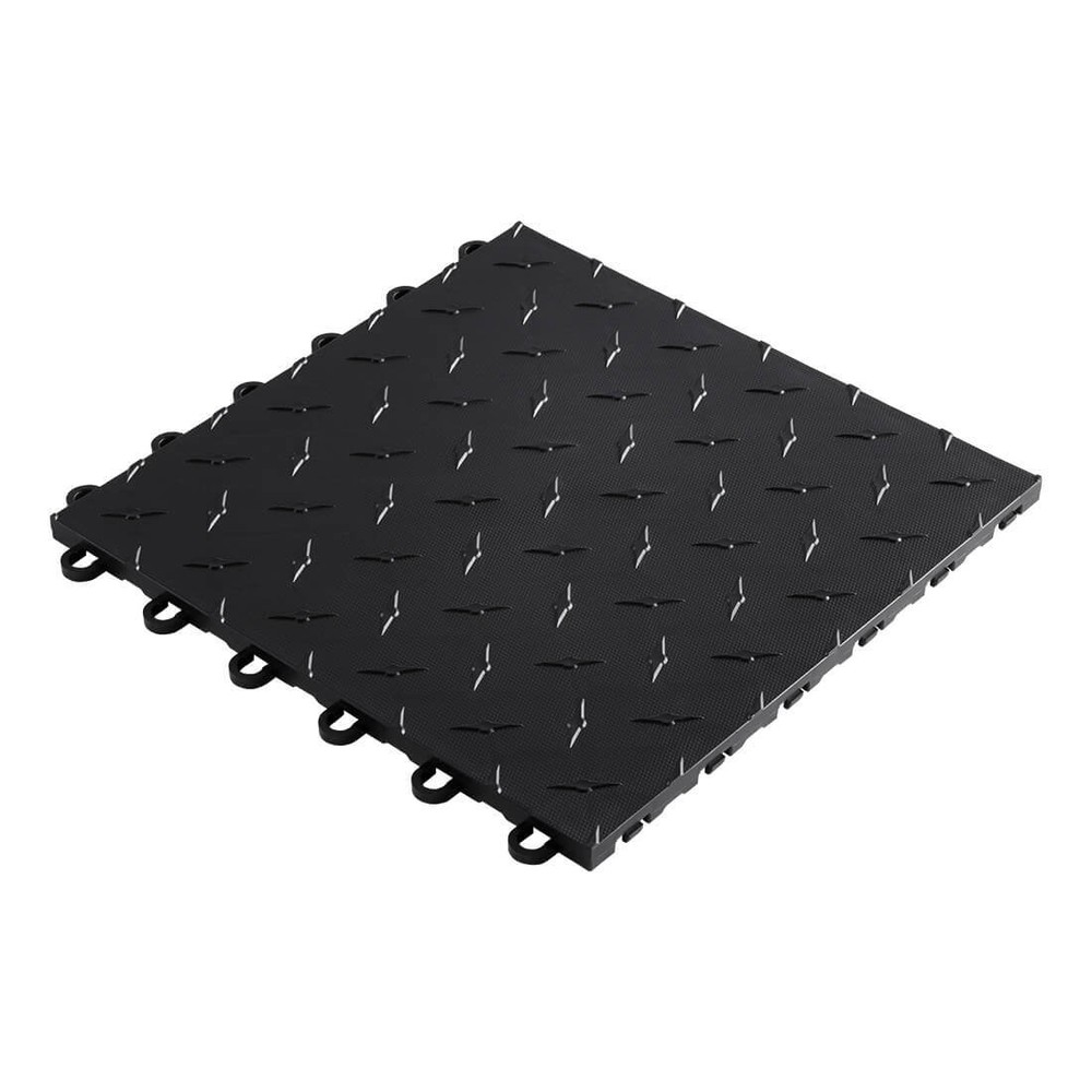 Speedway Tile Motorcycle Garage Floor Mat (Black / Grey)