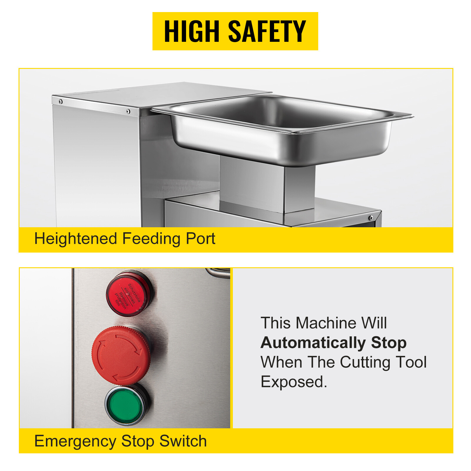 VEVOR Commercial 500KG/H Meat Cutting Machine 3mm Blade Meat Slicer Cutter Dicer