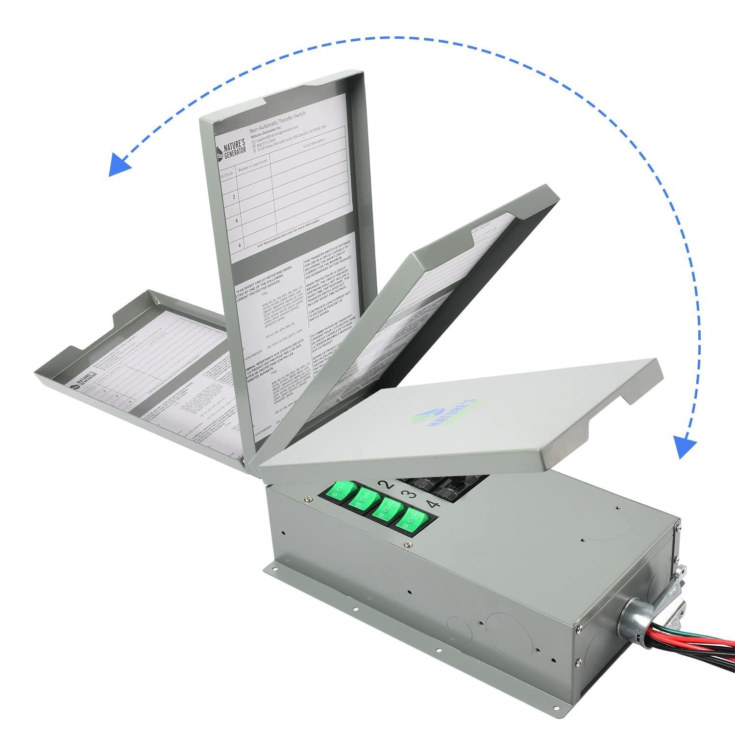 Natures Generator Transfer Switch Kit 4 Circuits, 15Amp