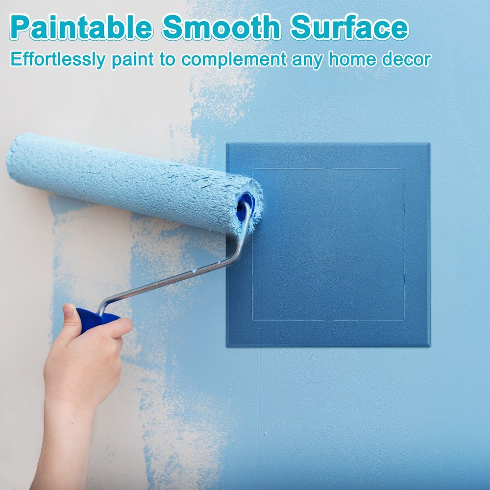 1-Pack Access Panel for Drywall, 6x6" Plastic Removable [Black, Square]