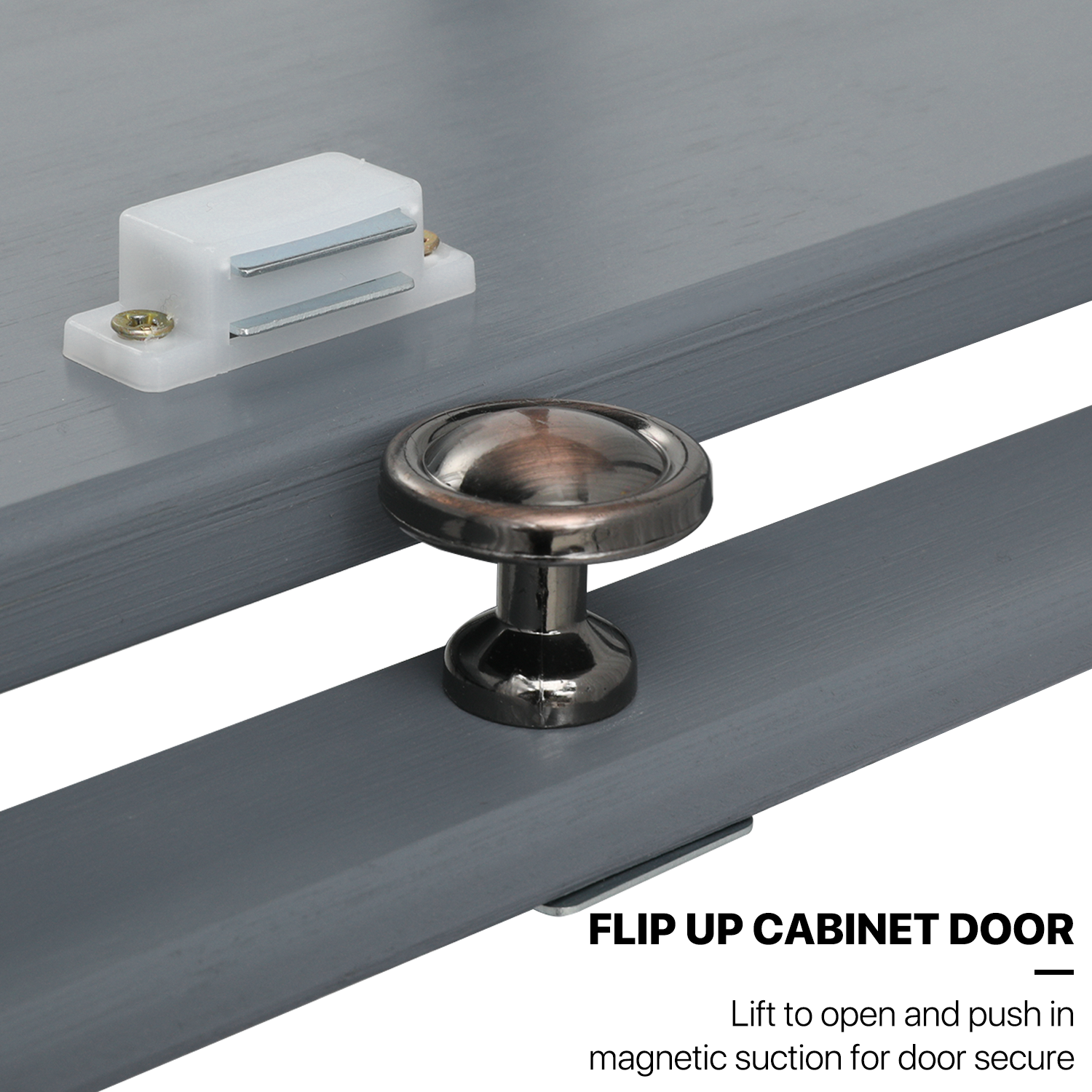 4 Tier 23"Display Cabinet Filp Up Acrylic Door Wine Showcase Craft Storage Shelf