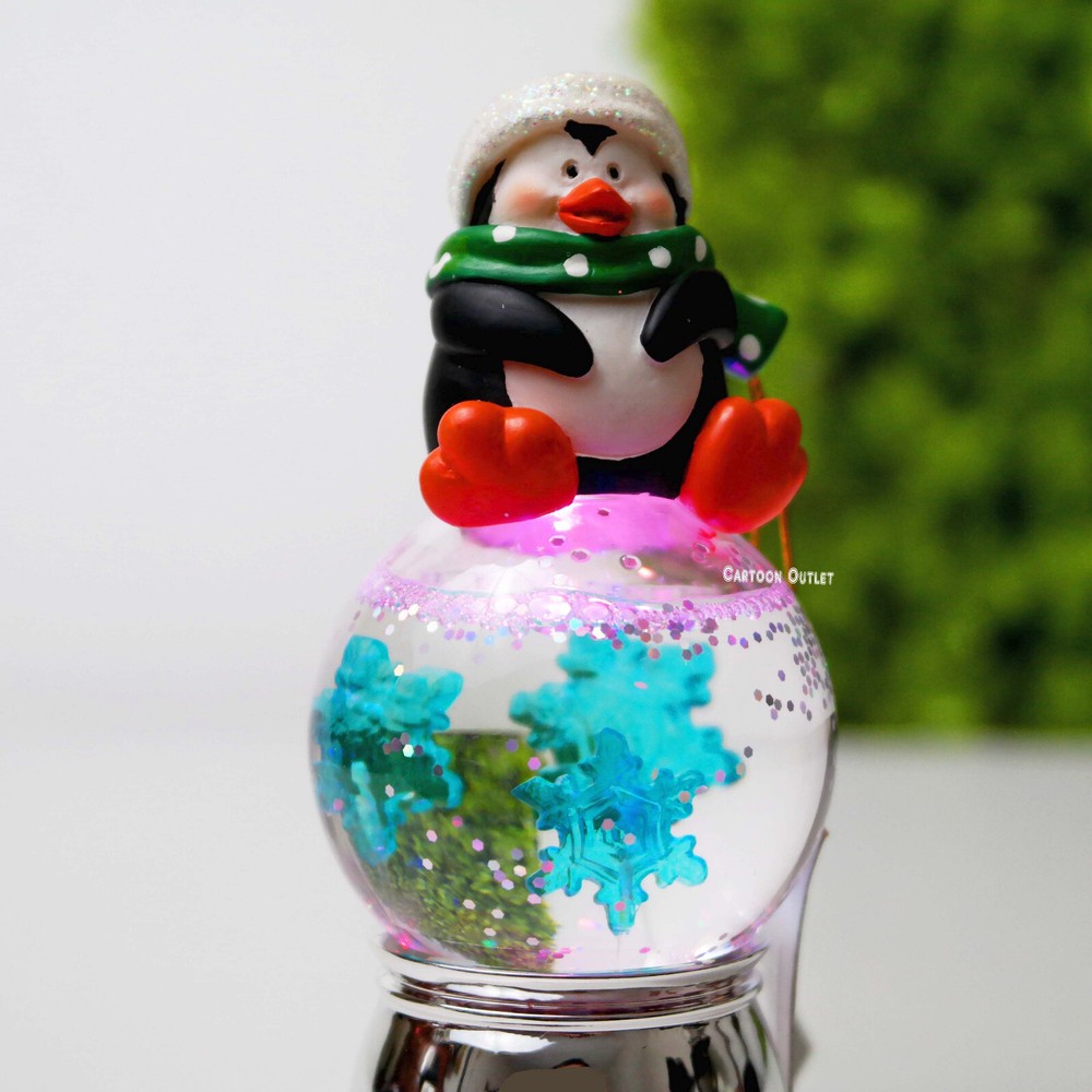 Christmas Mini snow globe Penguin With Multi Color lights
