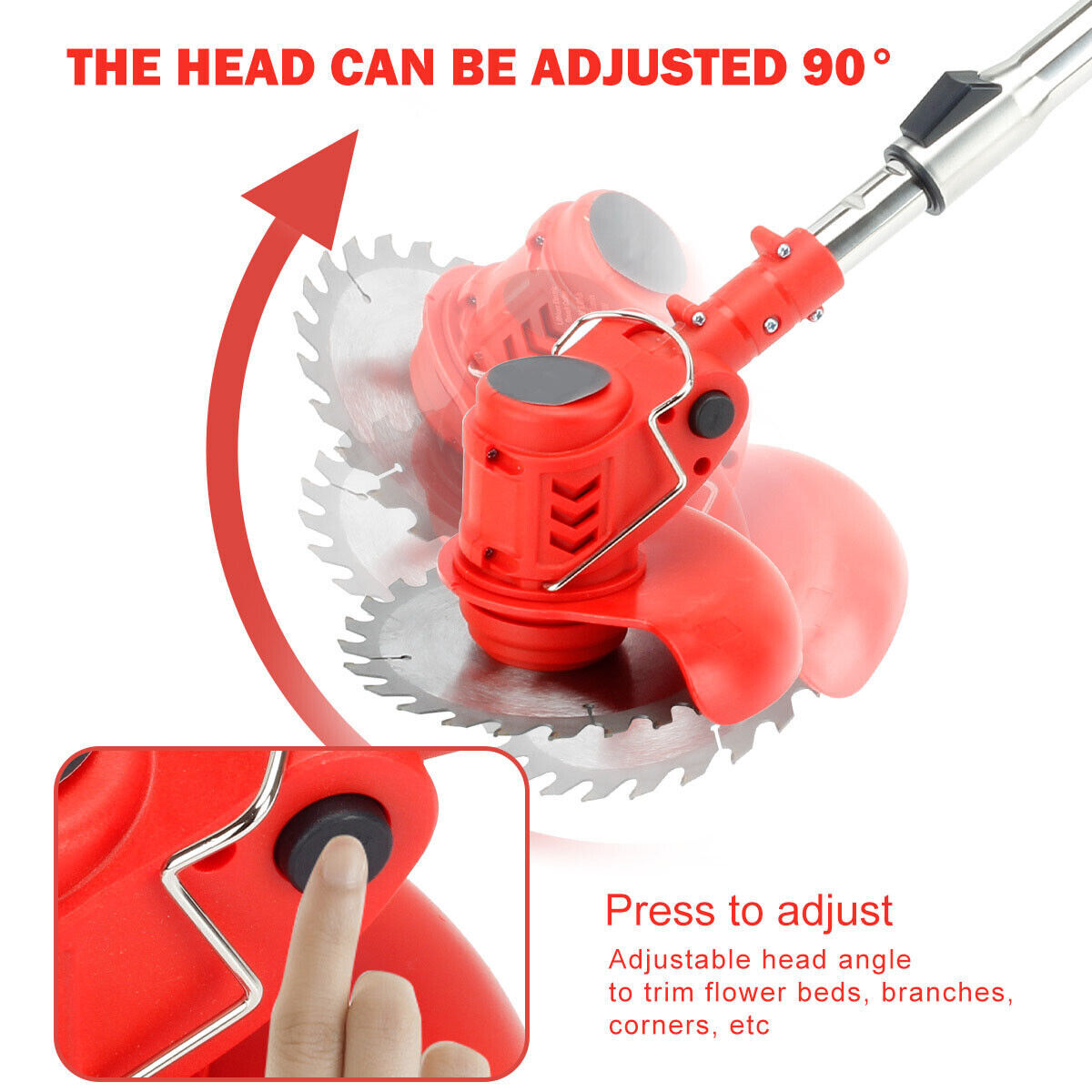 Electric Cordless Grass String Trimmer Lawn Edger Weed Wacker Cutter + 2 Battery