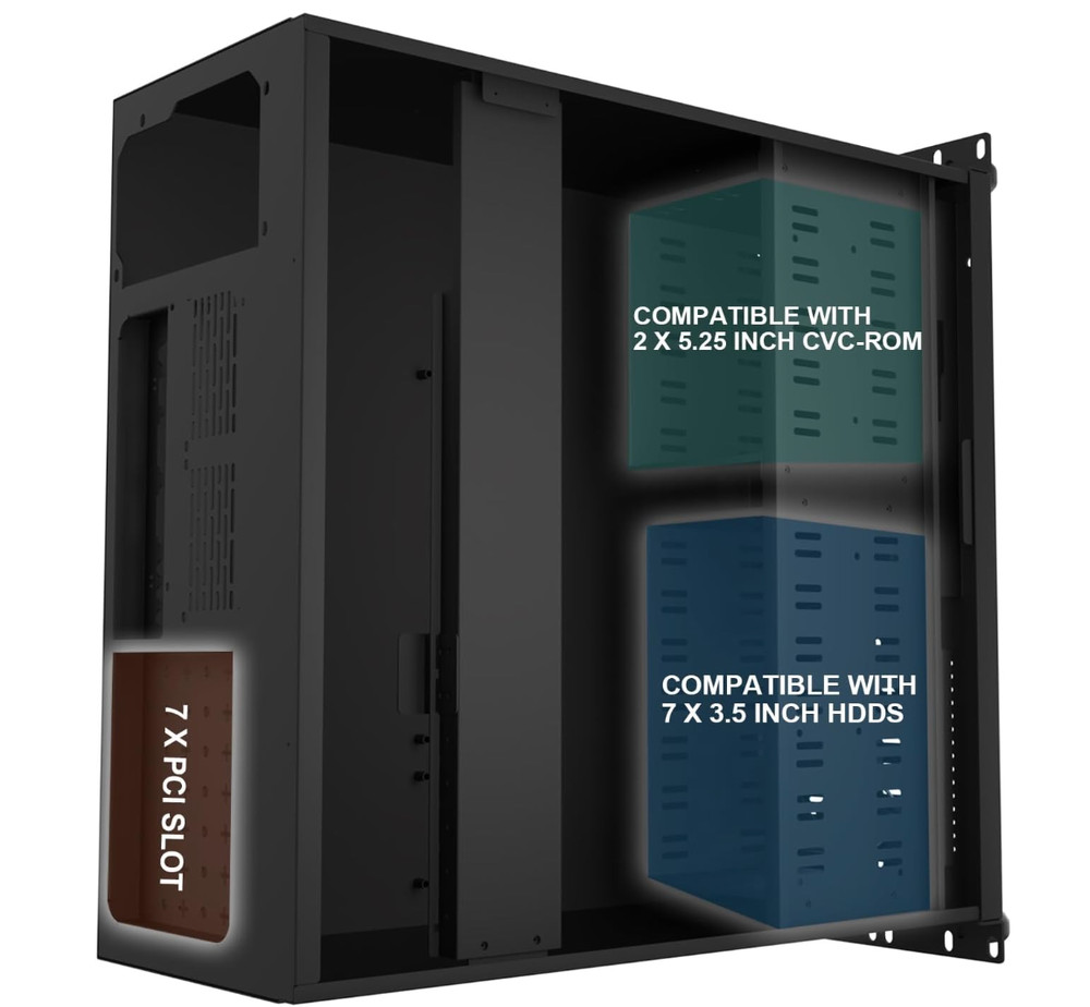 4U Server Cabinet Case,4U Server Chassis Rackmount Server Case 7 x PCI Slot Rack