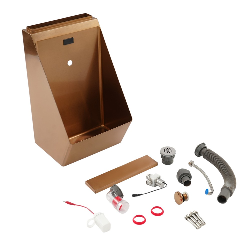 Hidden Wall Mount Sensor Urinal Automatic Sensor Urinal Toilet for Men Rose Gold