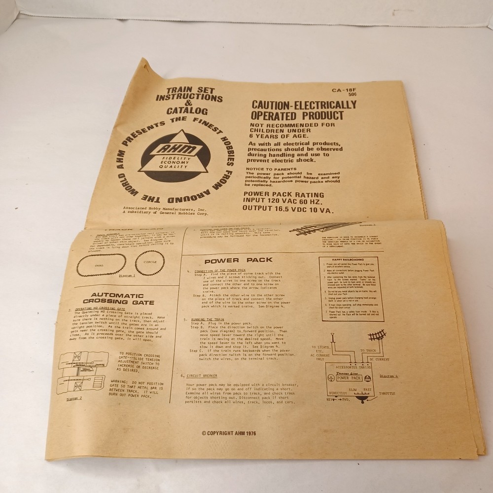 AHM 1976 Model Train Instructions And Catalog