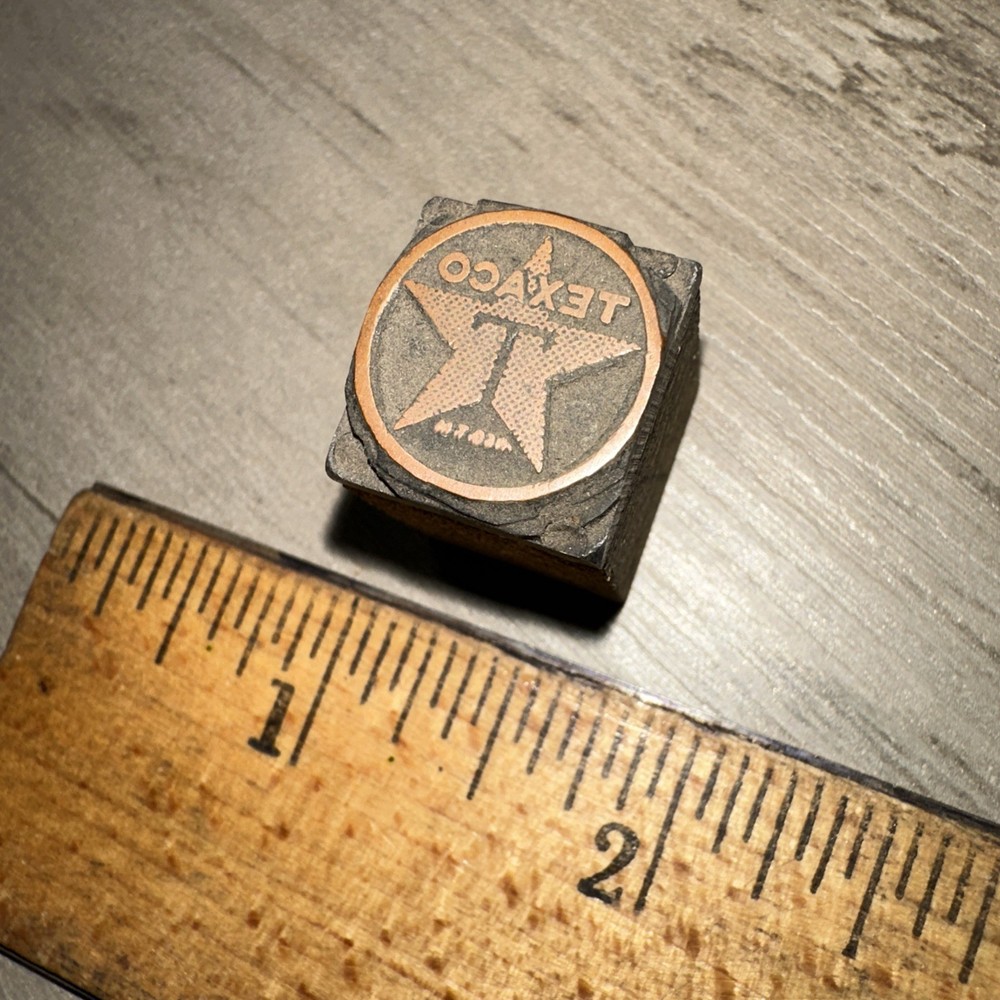 Printing Block “ Texaco “ Copper Face Rare
