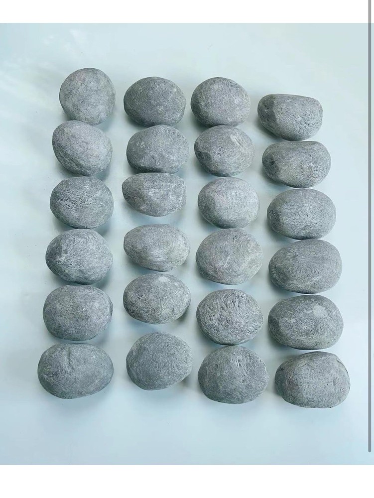 24 Pcs Gray Ceramic Fireplace Pebbles For Gas Fireplace Rustic Firepits Stoves