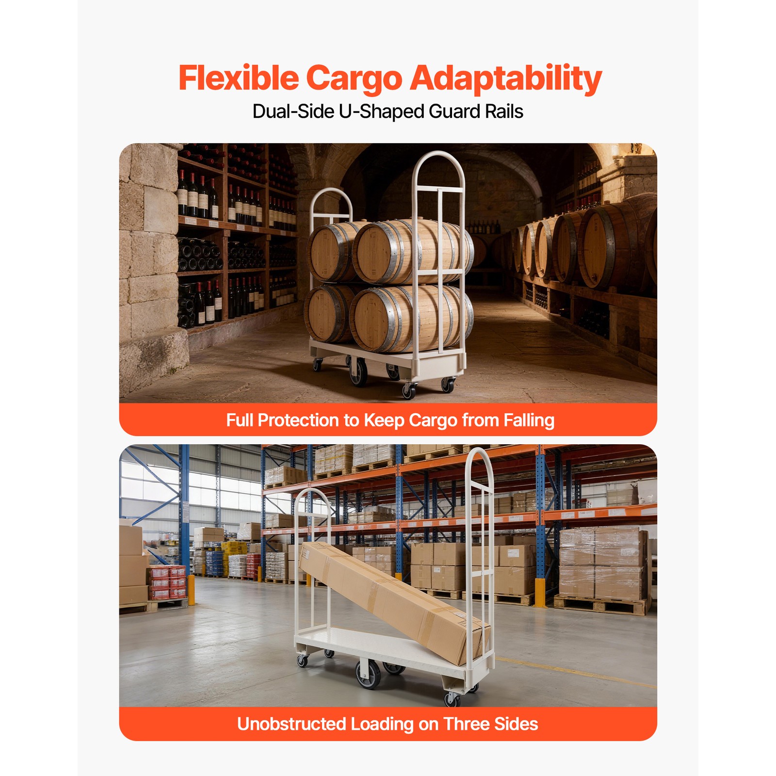 Uimoso U-Boat Platform Cart Dolly 2000lbs Capacity Duty Hand Truck with 6 Wheels