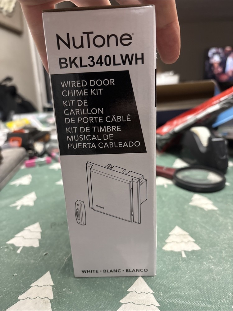 Line Voltage Wired Doorbell w/ LED Lighted White Pushbutton Nutone BKL340LWH