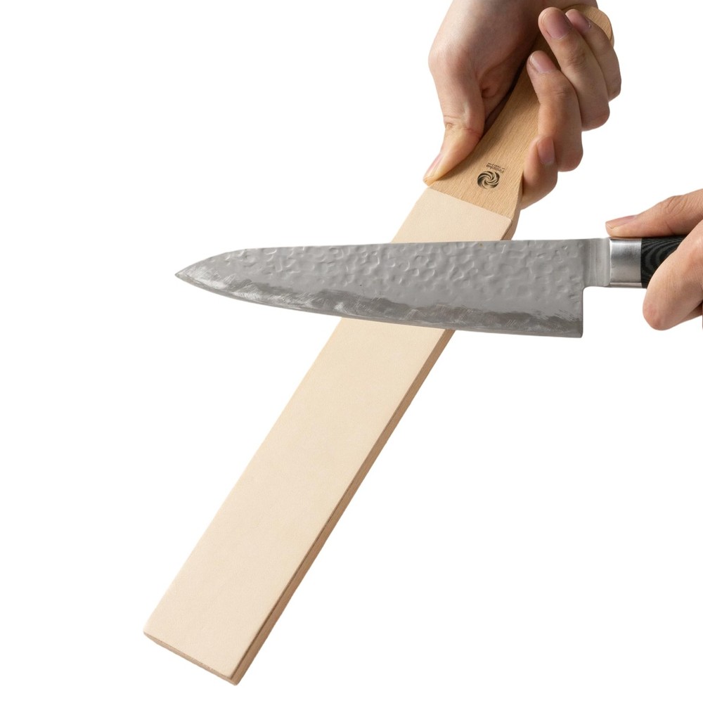 Large Leather Strop for Knife Sharpening, DoubleSided Paddle Strop with Green...