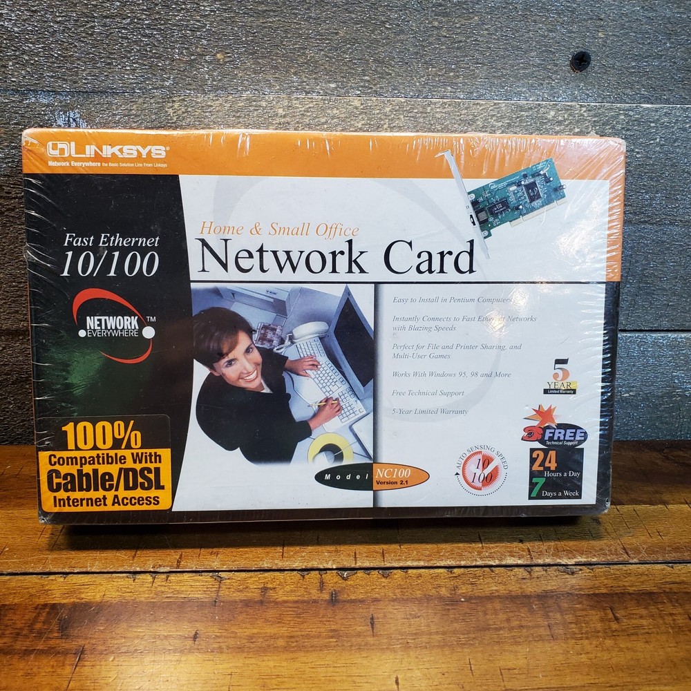 Linksys Network Card Model NC100 CAT 5 100% compatible with cable/DSL internet