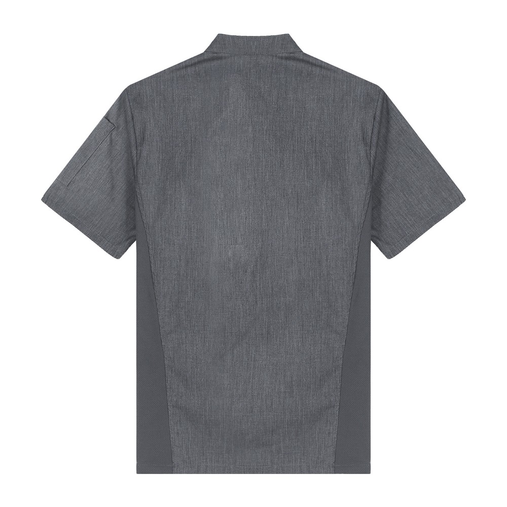 Men Short Sleeve Classic Chef Jacket Solid Color Work Shirts Kitchen Cook Bakery