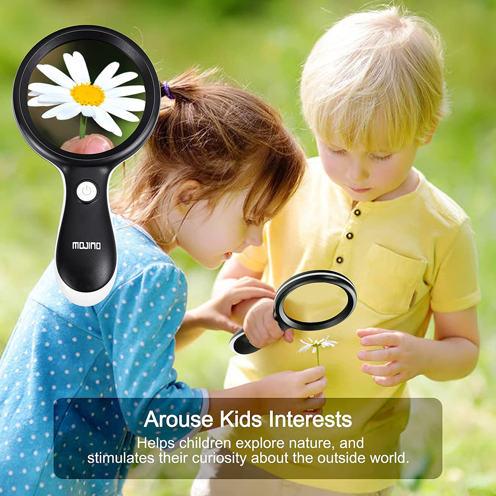 Magnifying Glass with Light, 10X Lighted Large Handheld Reading Magnifier
