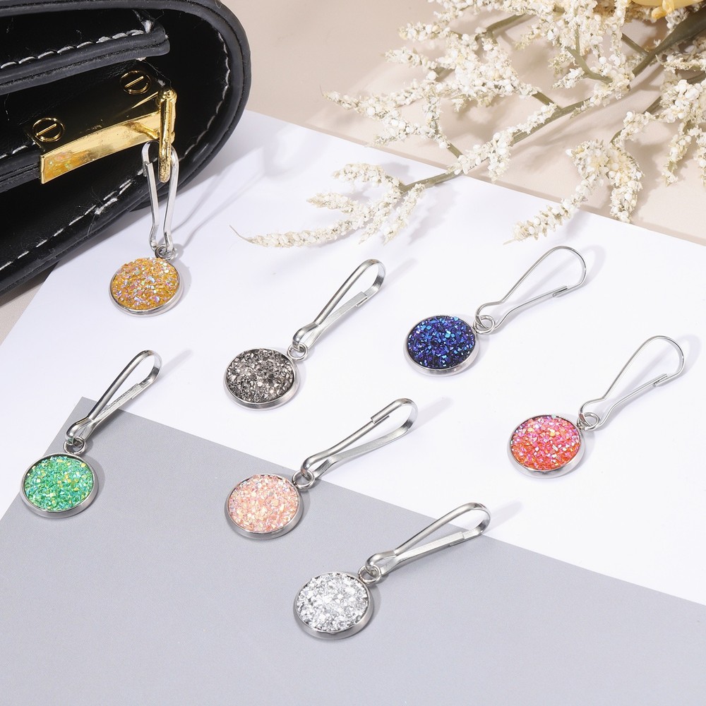 8Pcs Zipper Pulls Charm, Zipper Pull Replacement (Green Blue Series)