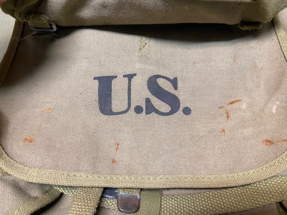ORIGINAL WWII US ARMY M1942 COMBAT FIELD HAVERSACK BACKPACK-OD#3