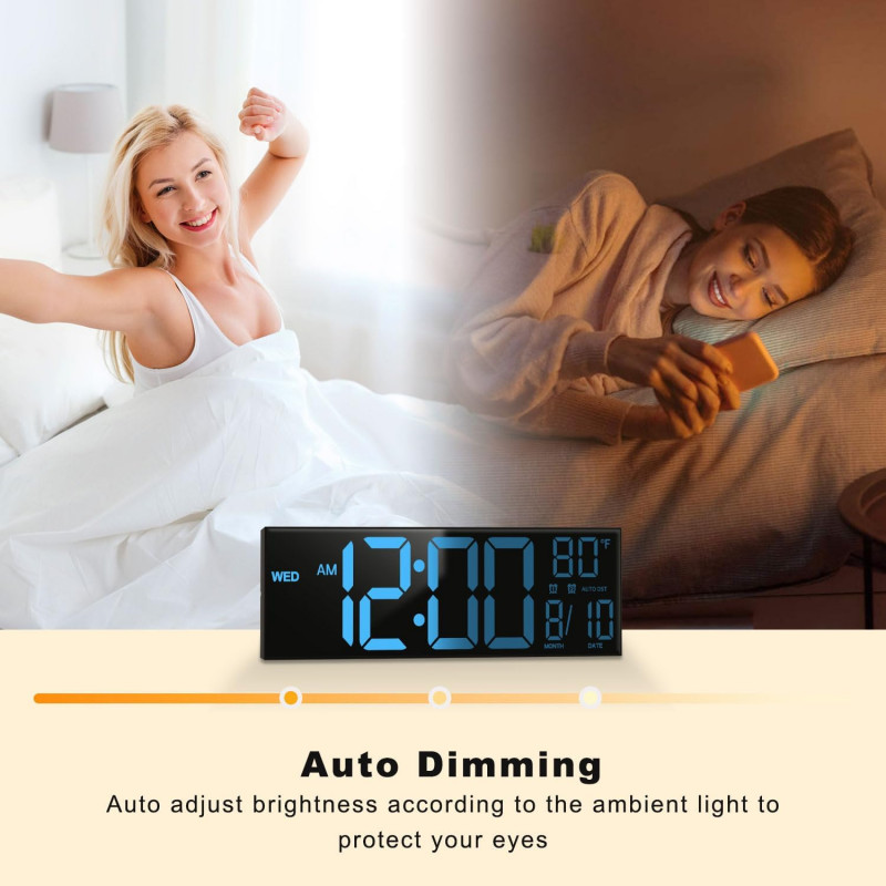16" Digital Wall Mount Clock Count Down Timer With remote control LED 8RGB Color