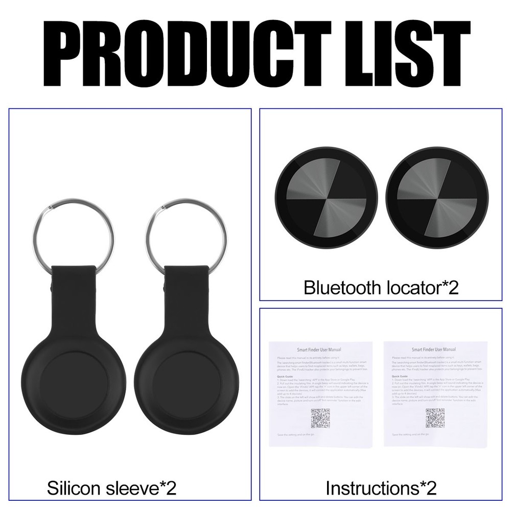 2× Multi-Device Binding Silicone Protection Bluetooth Pairing Connection Locator