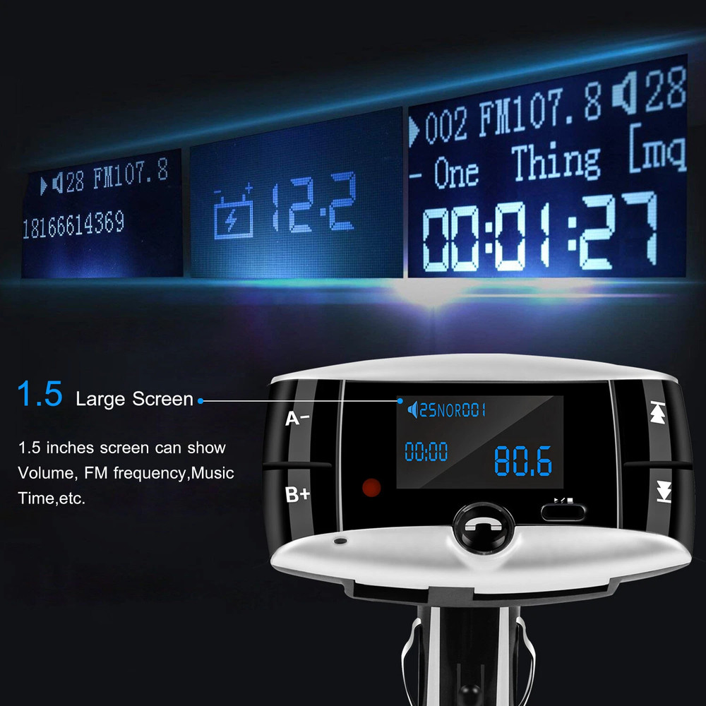 Bluetooth FM Transmitter Modulator Car Kit Handsfree MP3 Player SD USB W/ Remote