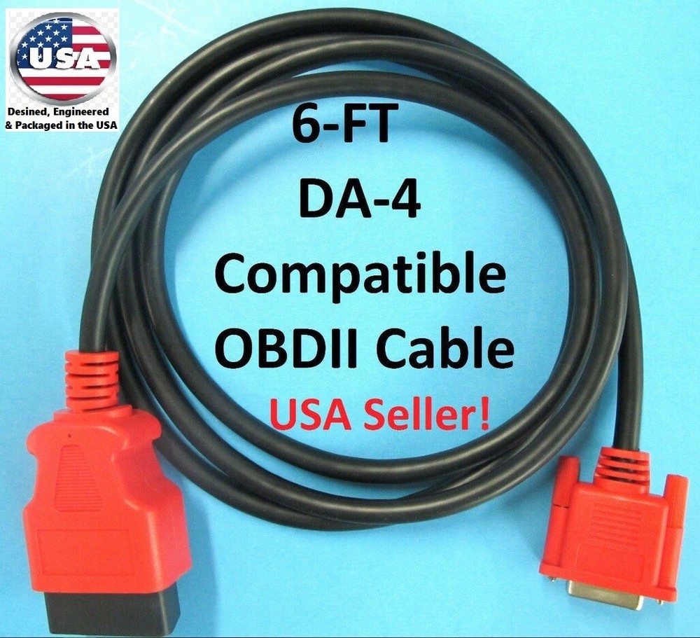 6FT OBDII OBD2 Cable Compatible with DA-4 for Snap On Scanner VERUS EDGE EEMS330