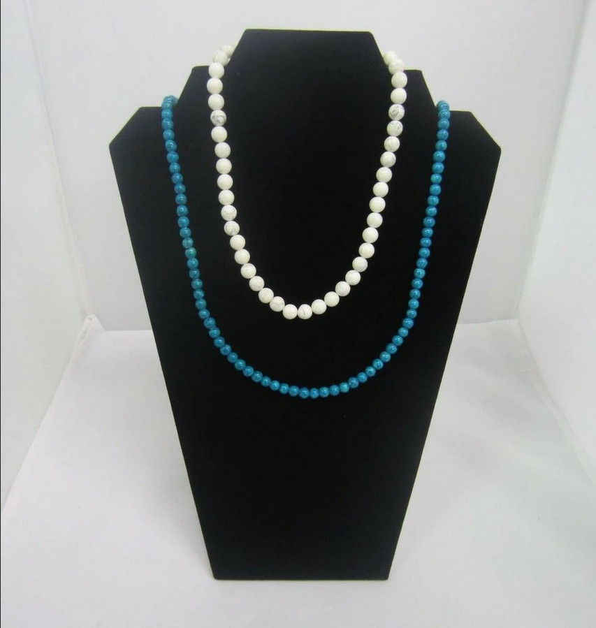 12-1/2 Inch High Slate Gray Leatherette Padded Easel Necklace Display