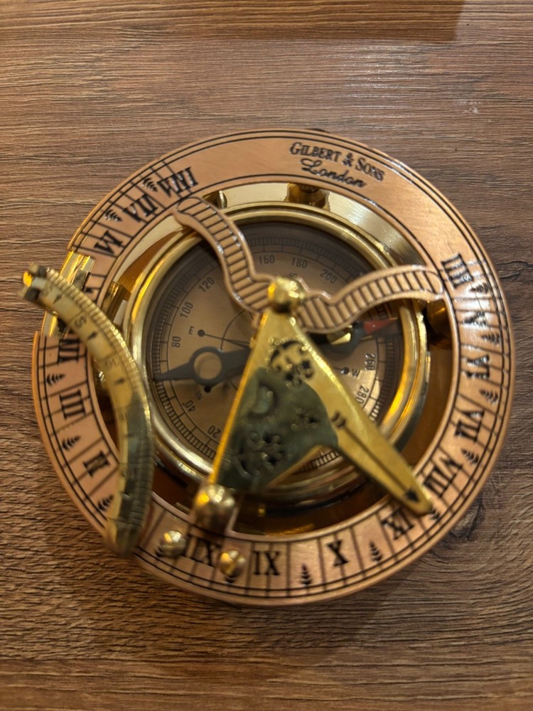 Gilbert &Sons Replica Brass Nautical Compass Pre Owned