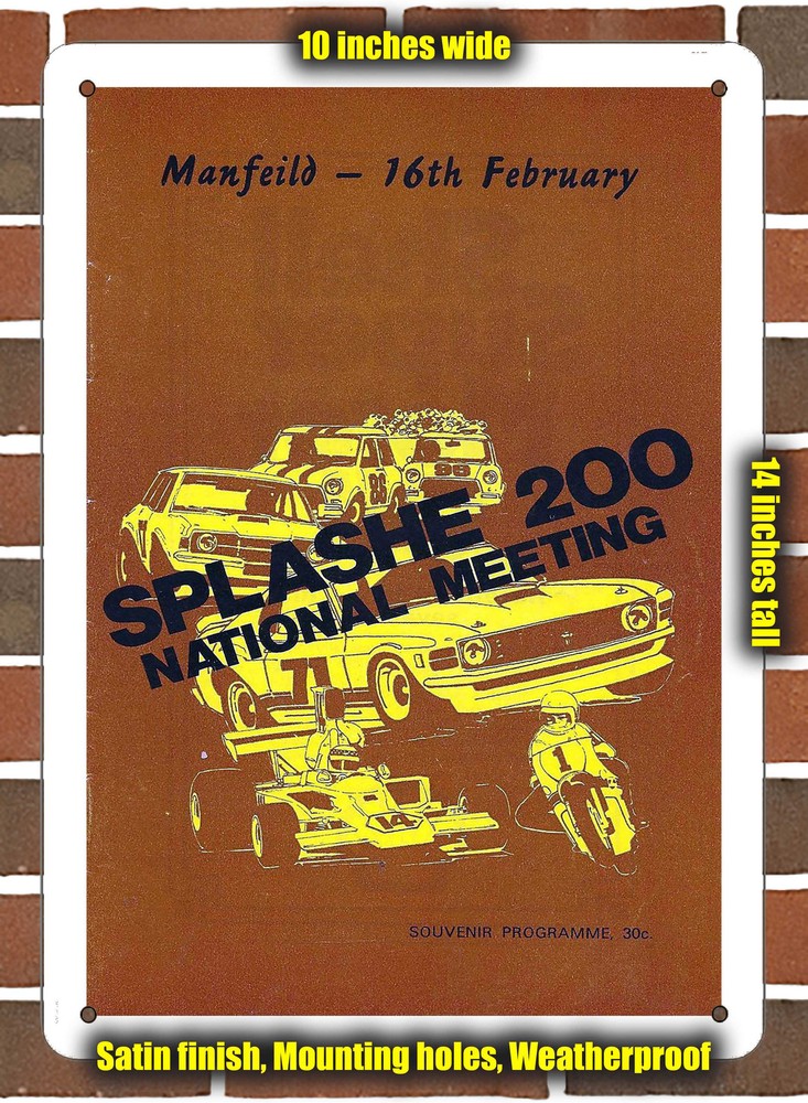 Metal Sign - 1975 Manfeild Circuit Racing Program - 10x14 inches